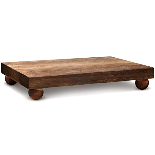Amyhill Wood Pedestal Stand Riser Decor,Classic,Dark Brown,9 X 6 Inch