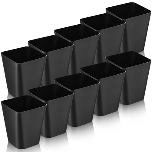 Amyhill 10 Pcs Small Trash Can 2 Gallon Plastic Garbage Can, Black