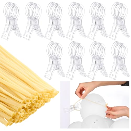 Amyhill 10 Pack 3.5 Inch Balloon Arch Clips 100 Pcs 260 Long Balloons Kit